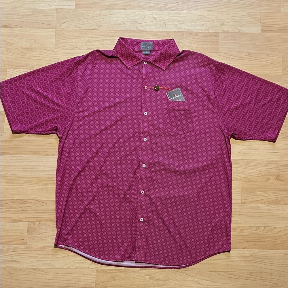 Fennec Golf Brookside Button Up Men's XL Wave Print New